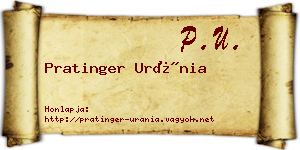 Pratinger Uránia névjegykártya
